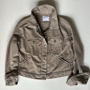 Old Navy tan denim cropped jean jacket women’s small